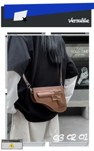 Moda Bolso Bandolera de Piel PU para Hombre con Forma de Pistola Estilo Moto Casual