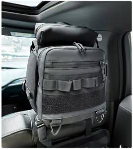 Organizador para respaldo de asiento de coche negro bolso táctico de almacenamiento.