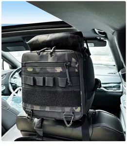 Organizador de respaldo de asiento de auto bolsa tactica multiusos camuflaje negro
