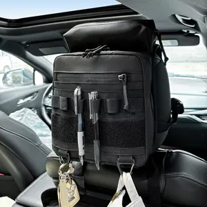 Organizador de Respaldo de Asiento de Coche Bolsa Colgante Táctica Multifuncional Tela Oxford Bolsa de Almacenamiento Universal para Vehículo Negro