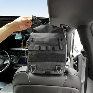 Organizador táctico negro para respaldo de asiento de coche, bolsa de almacenamiento.