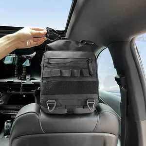 Organizador de asiento trasero de coche tactico negro bolsa de almacenamiento multifuncional