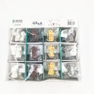 Groothandel schattige 3D hond vorm gum set cartoon schrijfwaren cadeau voor kinderen studenten