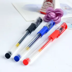 Set di penne gel colorate per ufficio e scuola, scrittura fluida inchiostro nero blu rosso.