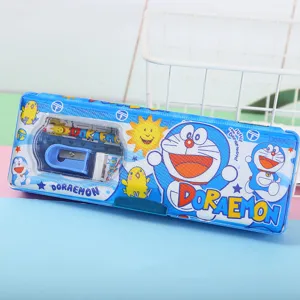 Doraemon Cartoon multifunktionales doppelseitiges magnetisches Federmäppchen Set für Kinder.