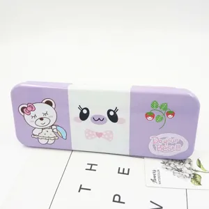 Süßes Cartoon Doppelschicht Metall Federmäppchen für Kinder Schule Briefpapier und Geschenk.