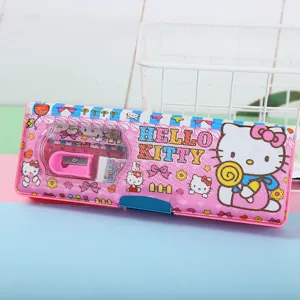 Süße rosa multifunktionale doppelseitige magnetische Federtasche mit Cartoon Design.
