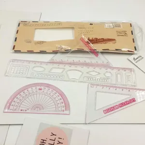 Ensemble de regles en plastique transparent papeterie pour etudiants kit de geometrie.