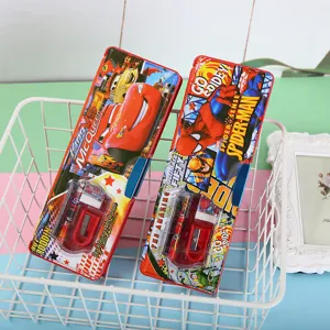 Karikatur doppelseitige magnetische Federmäppchen Set mit Anspitzer für Kinder