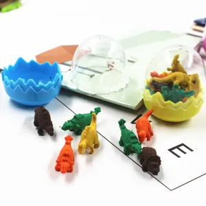 Adorable ensemble de gommes dinosaure avec boîte oeuf cadeau créatif pour enfants.