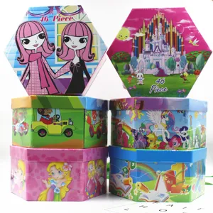 Children 46 piece watercolor pen painting stationery set hexagonal box cartoon design