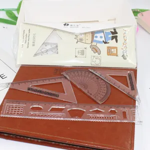 Ensemble de regles en plastique transparent pour etudiant papeterie geometrie ecole