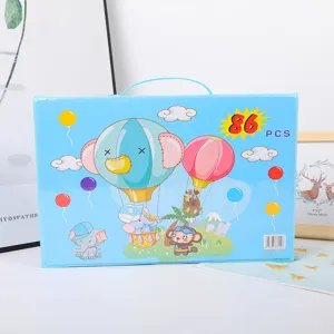 86 pcs kids art set children drawing gift stationery box watercolor pens color pencils tools