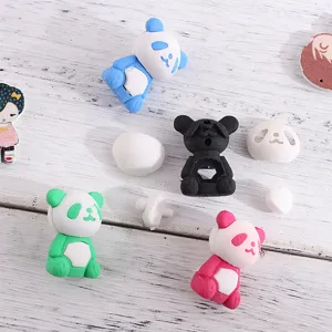 Niedliche Panda Radiergummi Teile Detailansicht, kreative abnehmbare Puzzle Schreibwaren.