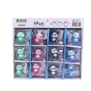 Niedliches 3D Panda Radiergummi Set, kreative Puzzle Briefpapier Box mit 36 Beuteln.