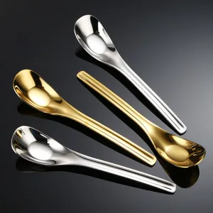 Cuillère en Acier Inoxydable 316 Cuillère à Soupe Ménage Épessie Polie Miroir pour Alimentation de Bébé Cuisine