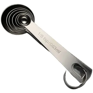 Juego de cucharas medidoras de acero inoxidable, cucharas de cocina apilables con escalas.