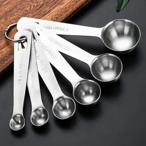 Ensemble de Cuillères à Mesurer en Acier Inoxydable Outils de Cuisson de Cuisine Échelle d'Assaisonnement de Poudre de Café
