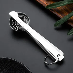 Set de cuillères mesure en acier inoxydable, outil de cuisson avec échelle pour la cuisine.