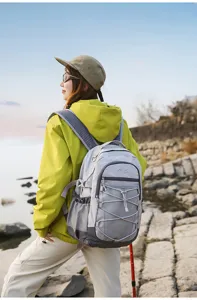 Sac à dos de voyage léger sac casual pour école université sport en plein air gris