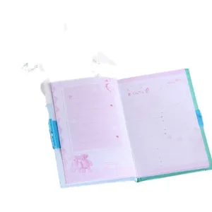 Leuke 32K studenten dagboek notebook met slot roze gelijnde pagina's schrijfwaren.