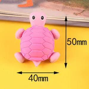 Gomma da cancellare a forma di tartaruga rosa per studenti, articolo di cancelleria