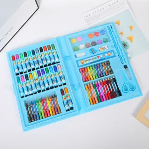 86-piece kids art set with crayons colored pencils watercolor pens and stationery tools.