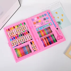 86-piece children art set painting stationery gift box with watercolor pens and color pencils.