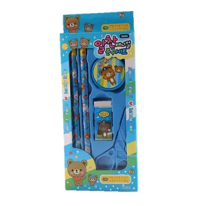 Children cartoon stationery set 5 pieces cute animal design school supplies gift for kids.