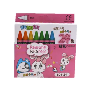 24 Colors Crayon Set Children Drawing Art Supplies Cute Rabbit Packaging Box Art Tool