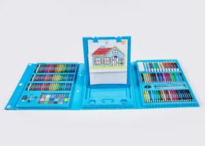208 piece kids art set watercolor pen crayon colored pencil drawing board gift box