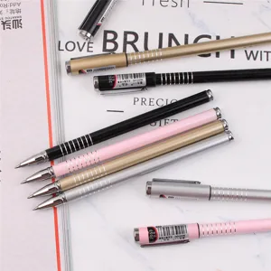 Metal gel pen 0.5mm fine tip smooth writing office stationery school supply detail view