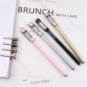 High-end metal 0.5mm gel pen set, smooth writing signature pen with replaceable refills for office.
