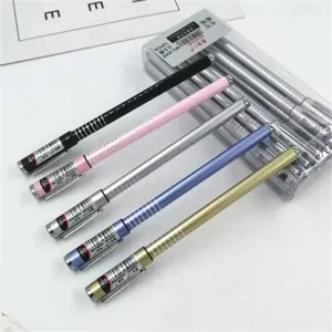Metal gel pens 0.5mm fine point smooth writing black ink stationery school office supplies detail view