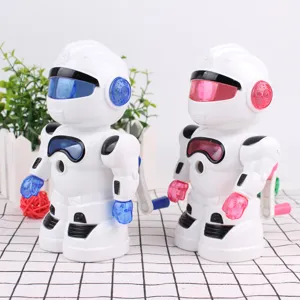 Gedetailleerd overzicht van de creatieve robot puntenslijper met leuk ontwerp en kleuren.