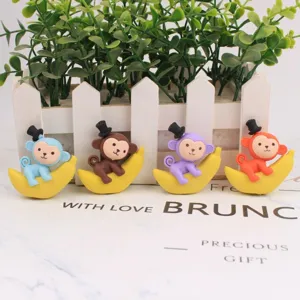 Detailansicht süßer Affe Banane Radiergummis Set, bunte Neuheit Tier Schreibwaren Geschenke.