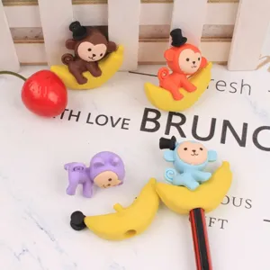 Süße Cartoon-Affen- und Bananen-Radiergummis für Schüler, kreatives Briefpapier als Geschenk.