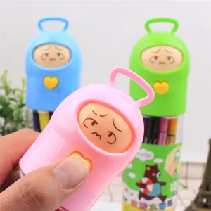 Set de Stylos Aquarelle à Visage Changeant 12 Couleurs Marqueurs de Peinture Lavables pour Enfants Art Papeterie