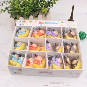 Süßes 3D Affe Banane Radierer Set kreative Schüler Schreibwaren Geschenk Box Artikel