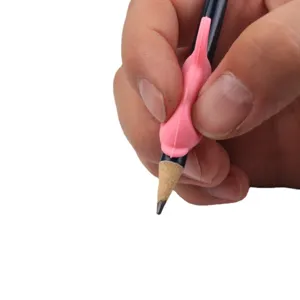 Ergonomic silicone pencil grip for kids handwriting correction, soft writing posture tool.