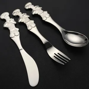 Edelstahl Westliches Besteckset Kreativer Relief Griff Esslöffel Gabel Messer Geschirr Für Küche
