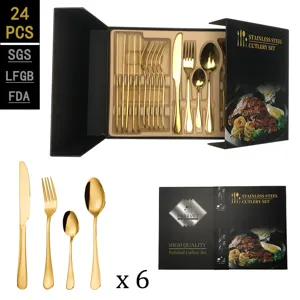 Couverts en Acier Inoxydable Coutellerie Couteau Fourchette Cuillère Vaisselle de Table Poli Miroir Cuisine Salle à Manger Maison