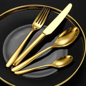 Creative 304 Stainless Steel Tableware Four Piece Set Thickened Handle Western Knife Fork Spoon Kitchen Dining Cutlery