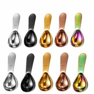 Cuillère à mesure pour café en acier inoxydable poignée courte 15ml 30ml ustensile