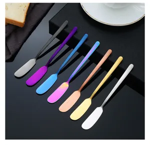 Couteau à beurre en acier inoxydable ensemble coloré pour tartiner confiture fromage cuisine