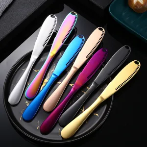 Stainless Steel Butter Knife With Holes And Serrated Edge Multipurpose Cheese And Jam Spreader Kitchen Tableware Tool