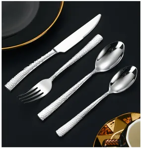 Ensemble de couverts en acier inoxydable poignée marchetée couteau fourchette cuillère cuisine