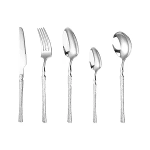 Stainless steel cutlery set 5pcs knife fork spoon table tableware kitchen dining home hotel
