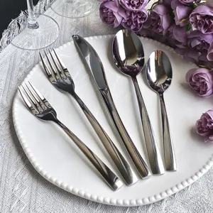 Moderne 410 Edelstahl Besteckset Messer Gabel Löffel für Küche Restaurant Tischkultur Deko