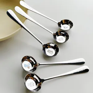 Set de cuillères longues pour enfants en acier 316, motifs d'animaux mignons, durable.